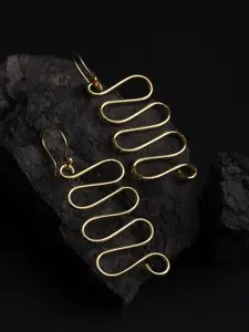 XPNSV Gold-Plated Zigzag Drop Earrings