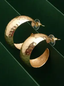 XPNSV Gold-Plated Chic Bold Half Hoop Earrings