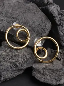 XPNSV Double Circular Gold-Plated Studs Earrings