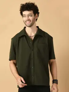 OFFMINT Comfort Spread Collar Long Sleeves Cotton Casual Shirt