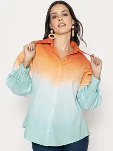 Lounge Dreams Relaxed Spread Collar Oversized Cotton Colourblocked Casual Shirt