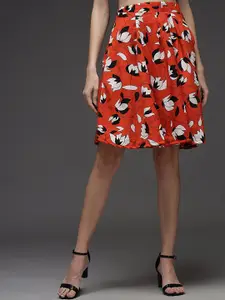 TANDUL Women Printed Flared Knee Length Skirts