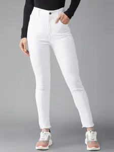 DOLCE CRUDO Brought Forward Women Skinny Fit High-Rise Clean Look Stretchable Jeans