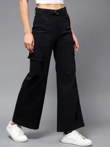Miss Chase Women Clean Look High-Rise Stretchable Wide Leg  Jeans