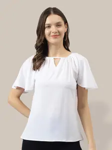 TOOCHKI Keyhole Neck Flared Sleeve Top