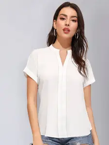 TOOCHKI Mandarin Collar Extended Sleeves Shirt Style Top