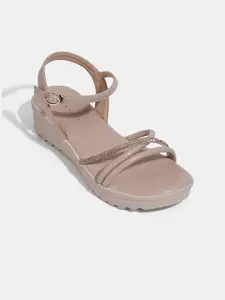 LEMON & PEPPER Embellished Open Toe Heels