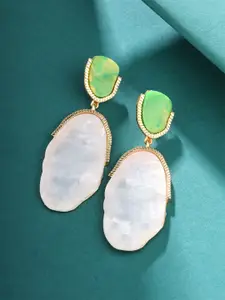 Yellow Chimes Gold-Plated Contemporary Drop Earrings