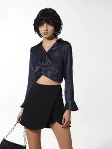 ONLY ONL UEXBEAR LS Spread Collar Crop Party Shirt