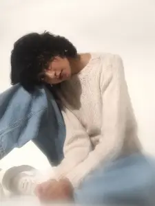 ONLY ONLKIMMY LS ONECK Cable Knit Self Design Ribbed Pullover