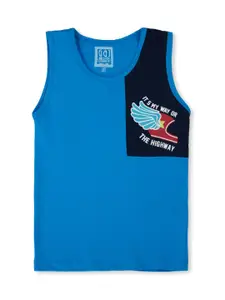 Gini and Jony Boys Typography Printed Sleeveless Cotton T-shirt