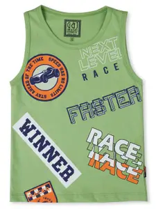 Gini and Jony Boys Typography Printed Round Neck T-shirt