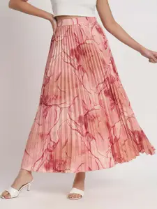 OTABU Abstract Printed A-Line Maxi Skirt