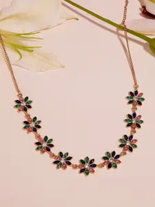 AMI Gold-Plated Stone-Studded Necklace