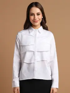 Allen Solly Woman Concealed Button Placket Pure Cotton Casual Shirt