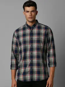 Louis Philippe Jeans Button Down Collar Slim Fit Tartan Checks Cotton Casual Shirt