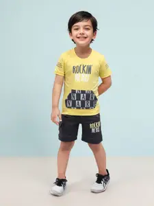 Toonyport Boys Round Neck Printed Pure Cotton T-shirt with Shorts