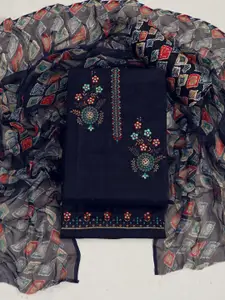 ASISA Floral Embroidered Pure Cotton Unstitched Dress Material