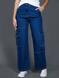 The Roadster Lifestyle Co. Women Straight Fit Cotton Cargo Jeans