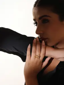 Kicky And Perky 925 Sterling Silver Dual Tone Finger Ring For Women