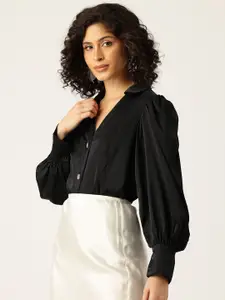 bebe Season Staples Satin Casual Shirt