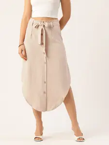 bebe Season Staple Asymmetric Hem Midi Skirt