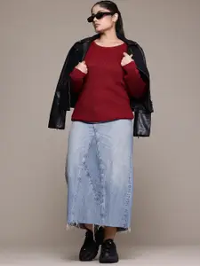 The Roadster Lifestyle Co. Plus Size Acrylic Ribbed Sweater