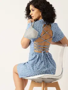 bebe Season Staples Printed Styled Back Dress