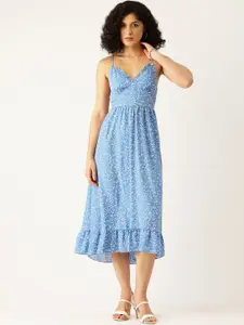 bebe Soft Romance Printed Shoulder Straps Midi Dress