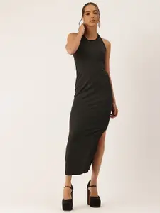 bebe Halter Neck Bodycon Midi Dress