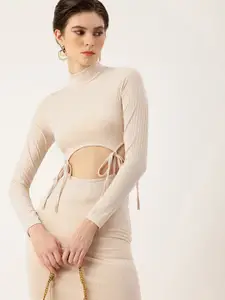 bebe  2 Pieces Tie-Up Detailed Bodycon Mini Dress