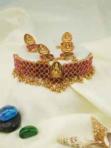 GRIIHAM Gold-Plated Cubic Zirconia Reversible Necklace Jewellery Set