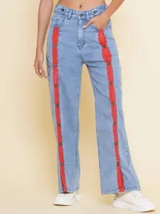 BAESD Women Clean Look Light Shade Straight Fit High-Rise Non Stretchable Denim Jeans