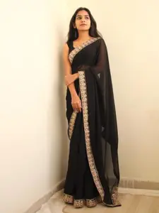 Celeb Styles Sequinned Pure Georgette Saree
