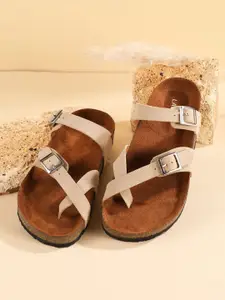 Lavie Women Buckles Detail Open Toe Flats