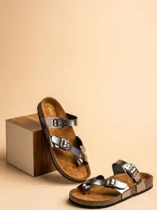 Lavie  Women Textured Buckles Detail One Toe Flats