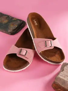 Lavie Open Toe Flats With Buckles