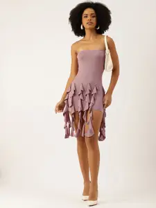 bebe Ruffled Detailed Bodycon Party Mini Dress