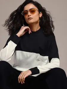 The Roadster Lifestyle Co. Colourblocked Drop-Shoulder Pullover