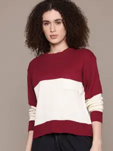 The Roadster Lifestyle Co. Pure Acrylic Colourblocked Pullover