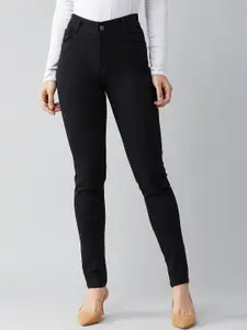 DOLCE CRUDO Today Never Waits Women Black Clean Look High-Rise Slim Fit  Jeans