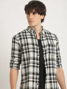 THE BEAR HOUSE Men Pure Cotton Checked Slim Fit Casual Shirt