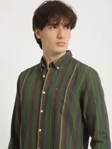 THE BEAR HOUSE Men's Striped Slim Fit Casual Shirt