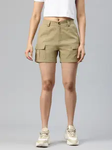 Popnetic Women High-Rise Cargo Shorts