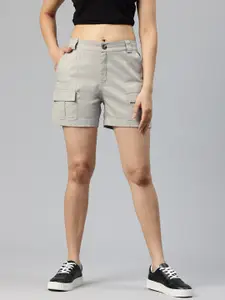 Popnetic Women High-Rise Cargo Shorts