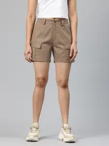 Popnetic High-Rise Pure Cotton Cargo Shorts