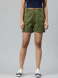 Popnetic High-Rise Pure Cotton Cargo Shorts