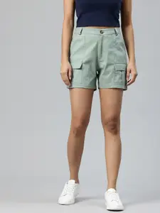 Popnetic High-Rise Pure Cotton Cargo Shorts