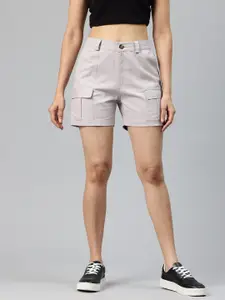 Popnetic High-Rise Pure Cotton Cargo Shorts