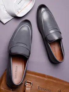 LOUIS STITCH Men Ash Grey Formal Slip-On Mocassin Shoes